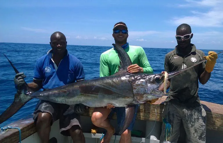 Black marlin caught during a deep sea fishing charter in Kenya